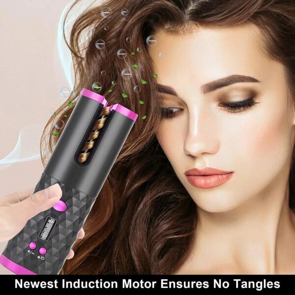 Portable Automatic Hair Curler, Ceramic Rotating Wireless Auto Curling Iron Wand, Portable USB Rechargeable Spin Curler For Hair Styling - Image 9