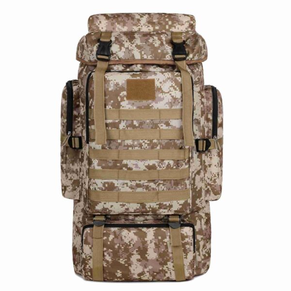 Large Capacity Hiking Backpack Outdoor Camping Rucksack Canvas Trekking Backpack - Image 3