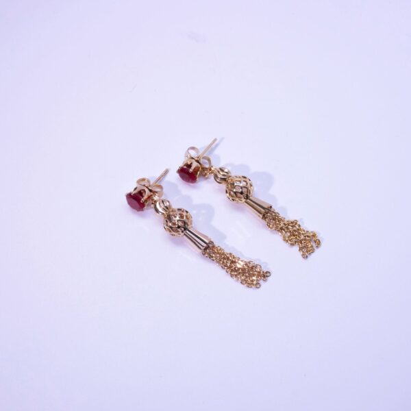 Gold-plated Diamond Tassel Earrings Eardrops Jewelry For Women - Image 3