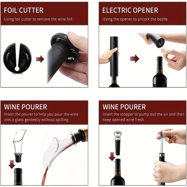 Electric Wine Opener Set Intelligent Automatic Wine Opener Bottle Opener Wine Set - Image 3