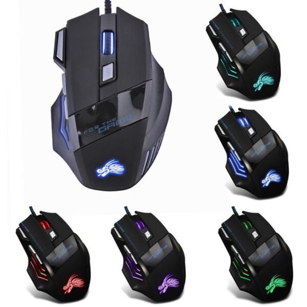 Wired Gaming Mouse 5500DPI 7-Color LED Backlight Optical Mouse Gamer USB 7 Buttons PC Gamer Computer Laptop Desktop Mice - Image 4