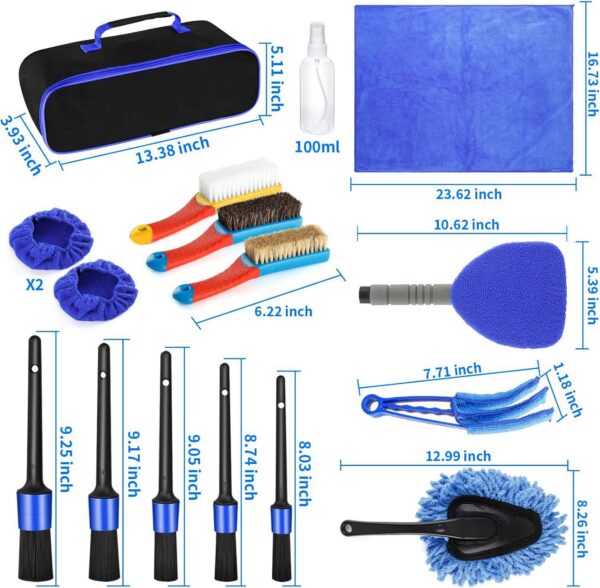 17Pcs Car Detailing Brush Set Drill Not Include - Image 5