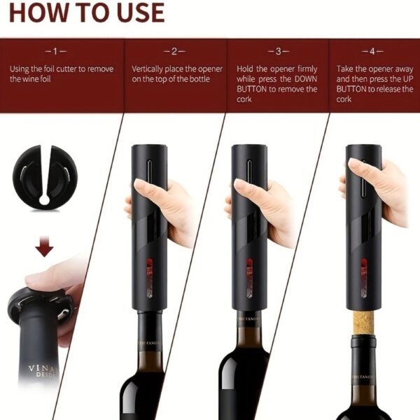Electric Wine Opener Set Intelligent Automatic Wine Opener Bottle Opener Wine Set - Image 4