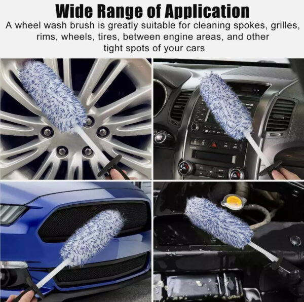 Car Wash Super Brush Microfiber Premium Wheels Brush Non-Slip Soft Handle Easy To Cleaning Car Wheel Spokes Car Accessories - Image 6