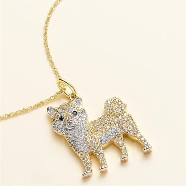 Eco-friendly Zinc Alloy Die-cast Cartoon Puppy Cute Shiba Inu Pendant Necklace - Image 2