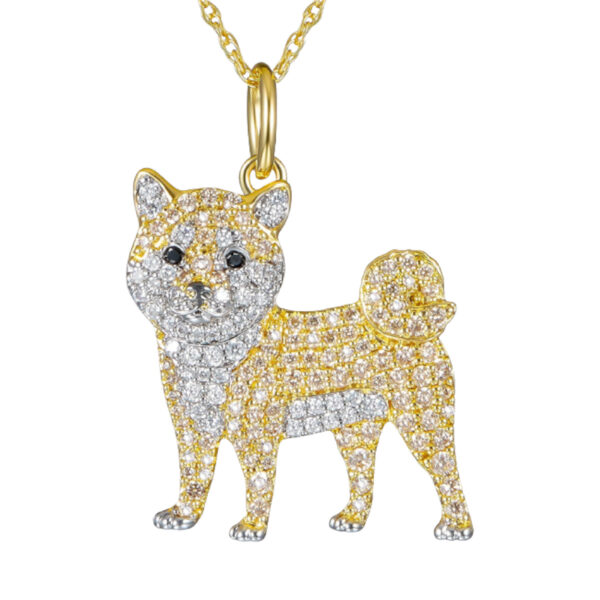 Eco-friendly Zinc Alloy Die-cast Cartoon Puppy Cute Shiba Inu Pendant Necklace - Image 4