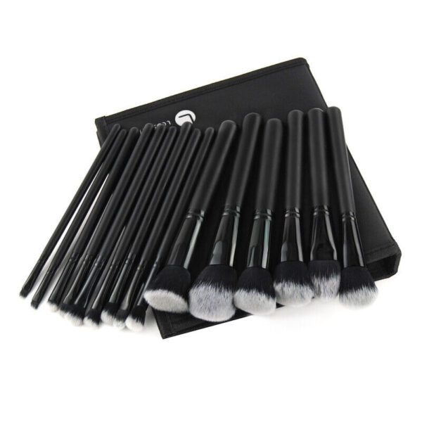 15Pcs Black Make Up Brushes Woman Set With Bag Foundation Eyeliner Eyeshadow - Image 6