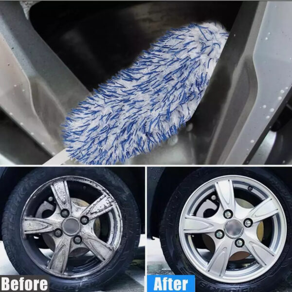 Car Wash Super Brush Microfiber Premium Wheels Brush Non-Slip Soft Handle Easy To Cleaning Car Wheel Spokes Car Accessories - Image 5