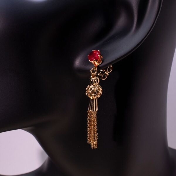 Gold-plated Diamond Tassel Earrings Eardrops Jewelry For Women - Image 4