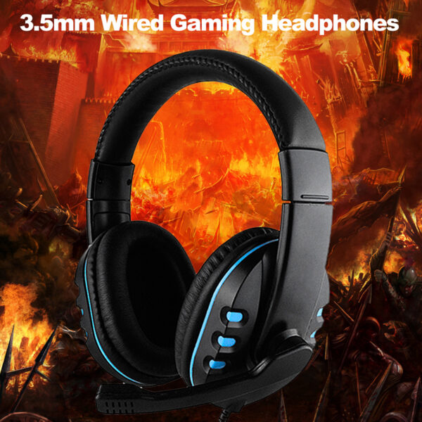 3.5mm Wired Gaming Headphones Over Ear Game Headset Noise Canceling Earphone with Microphone Volume Control for PC Laptop Smart Phone - Image 2