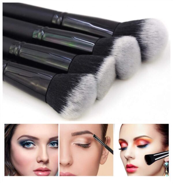 15Pcs Black Make Up Brushes Woman Set With Bag Foundation Eyeliner Eyeshadow - Image 7