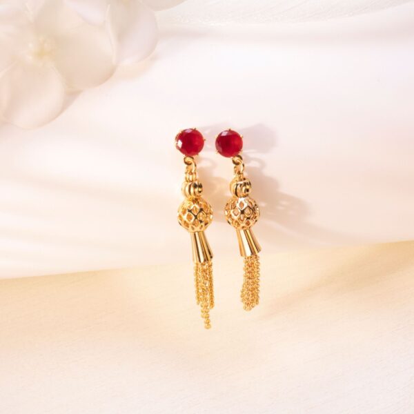 Gold-plated Diamond Tassel Earrings Eardrops Jewelry For Women - Image 5